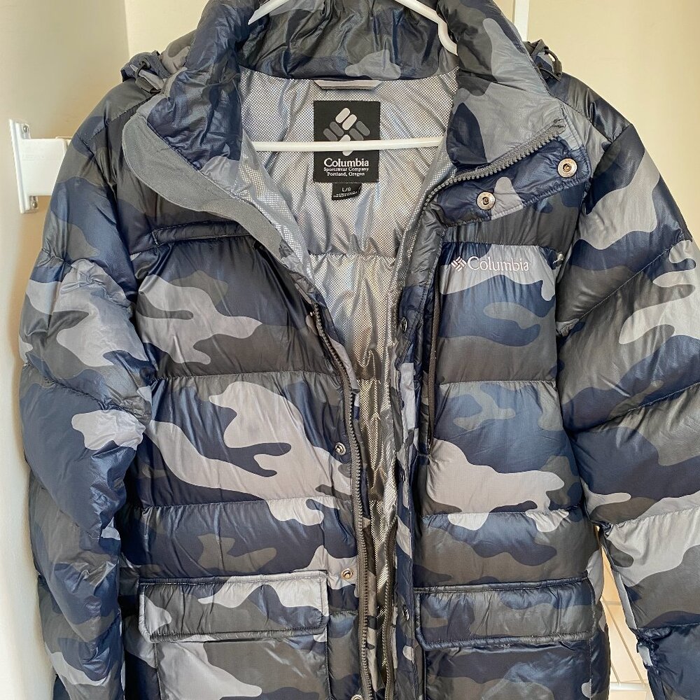 Columbia Blue and Gray Camo Ski Jacket